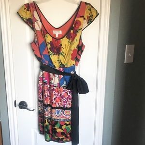 Anthro Moulinette Soeurs multicolored silk dress